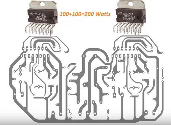 100 Watts amplifier circuit