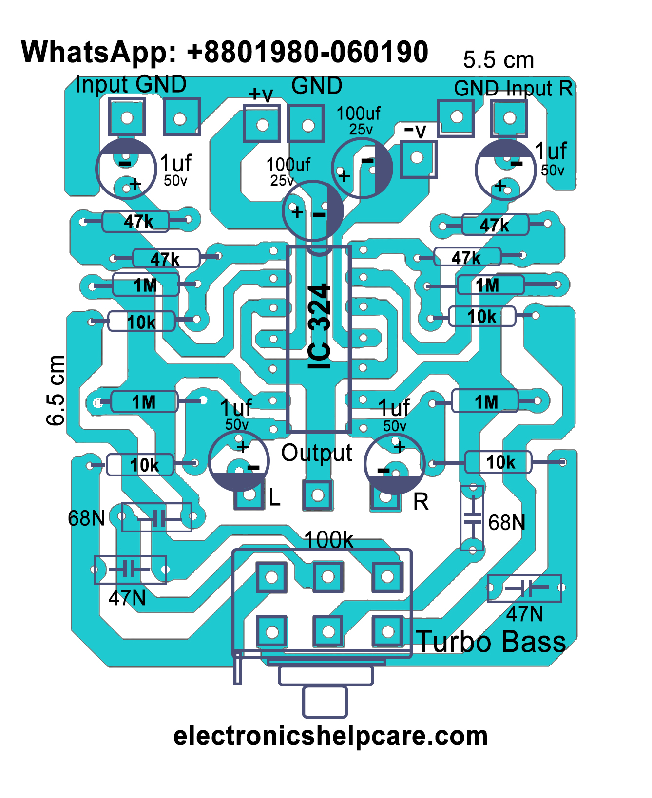 How to make turbo bass for amplifier circuit diagram?