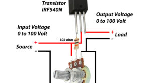 Voltage controller circuit with ampere using IRF540N? electronics