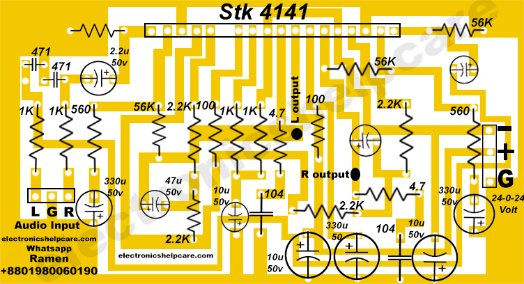 stk audio amplifier circuit diagram Stk 4141