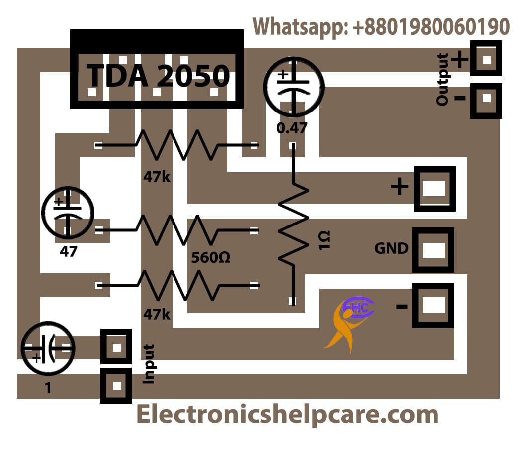 how to make amplifier using TDA2050?