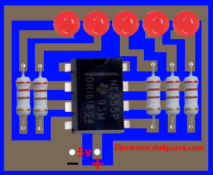 How to make a running led lamp with IC 555