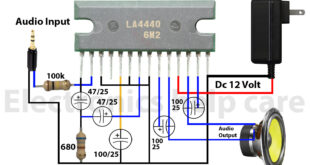 12 volt amplifier circuit diagram using LA4440