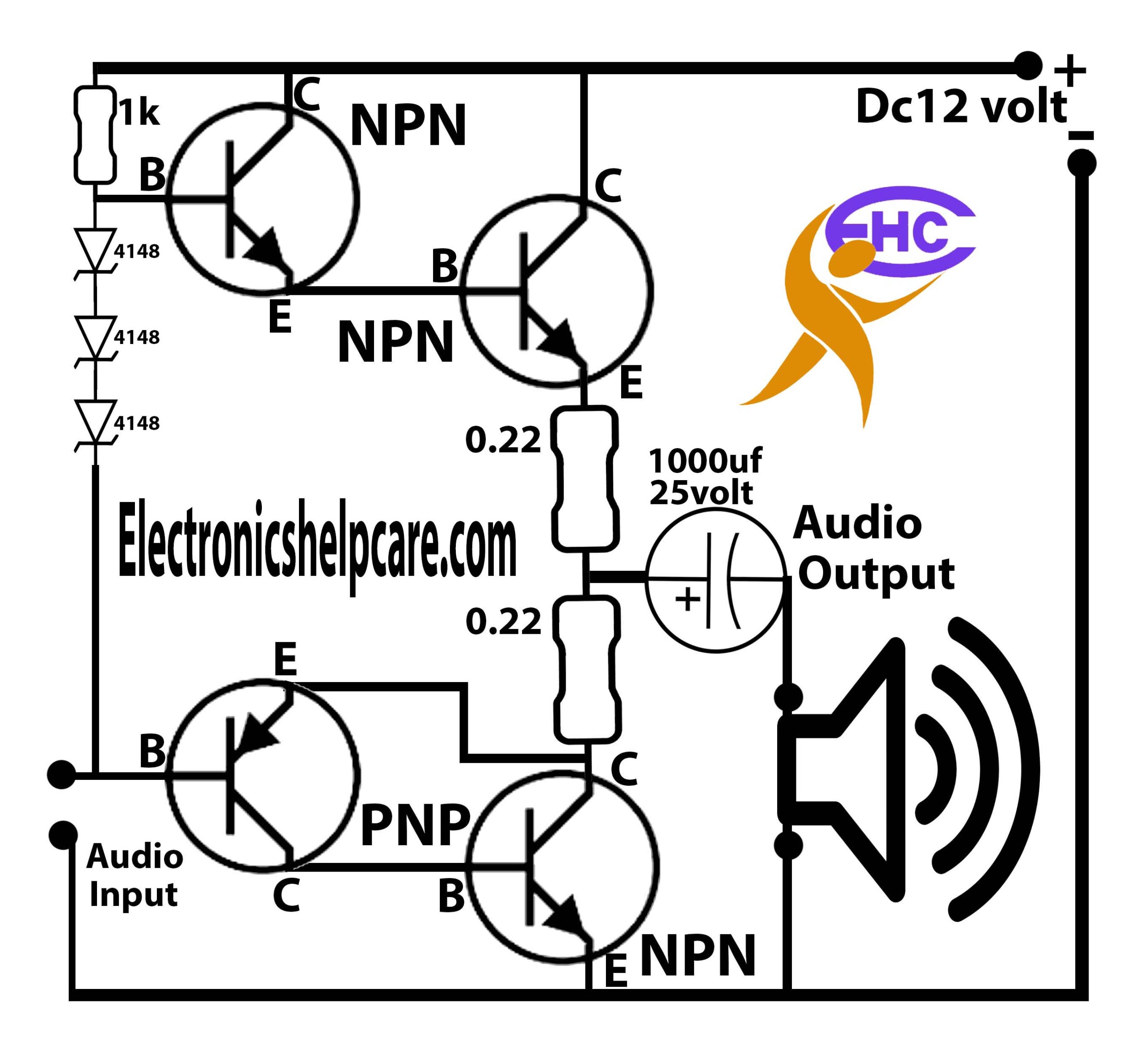Transistor amplifier circuit diagram