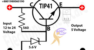 How to make 5 voltage using tip41c