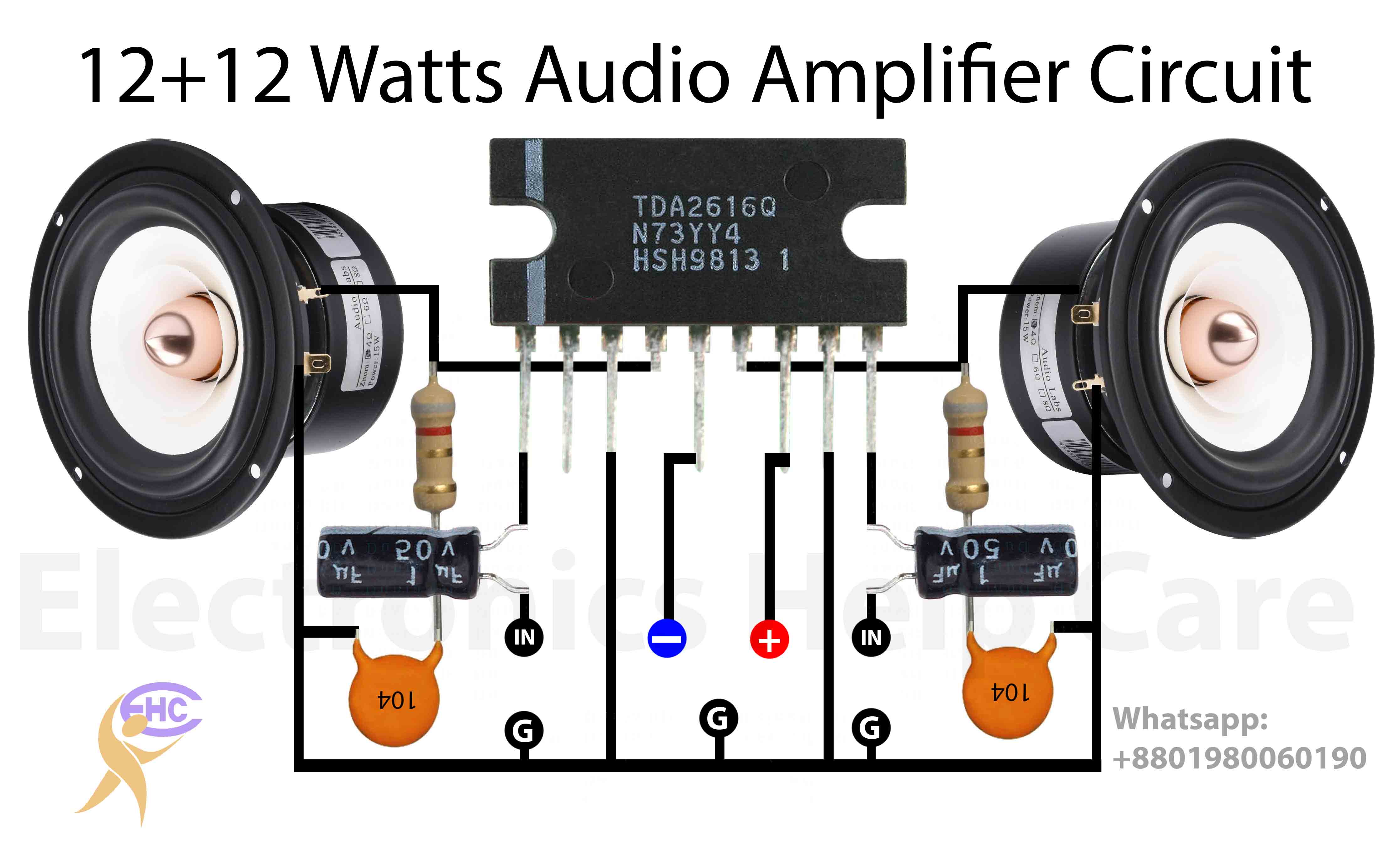 audio amplifier circuit using TDA2616