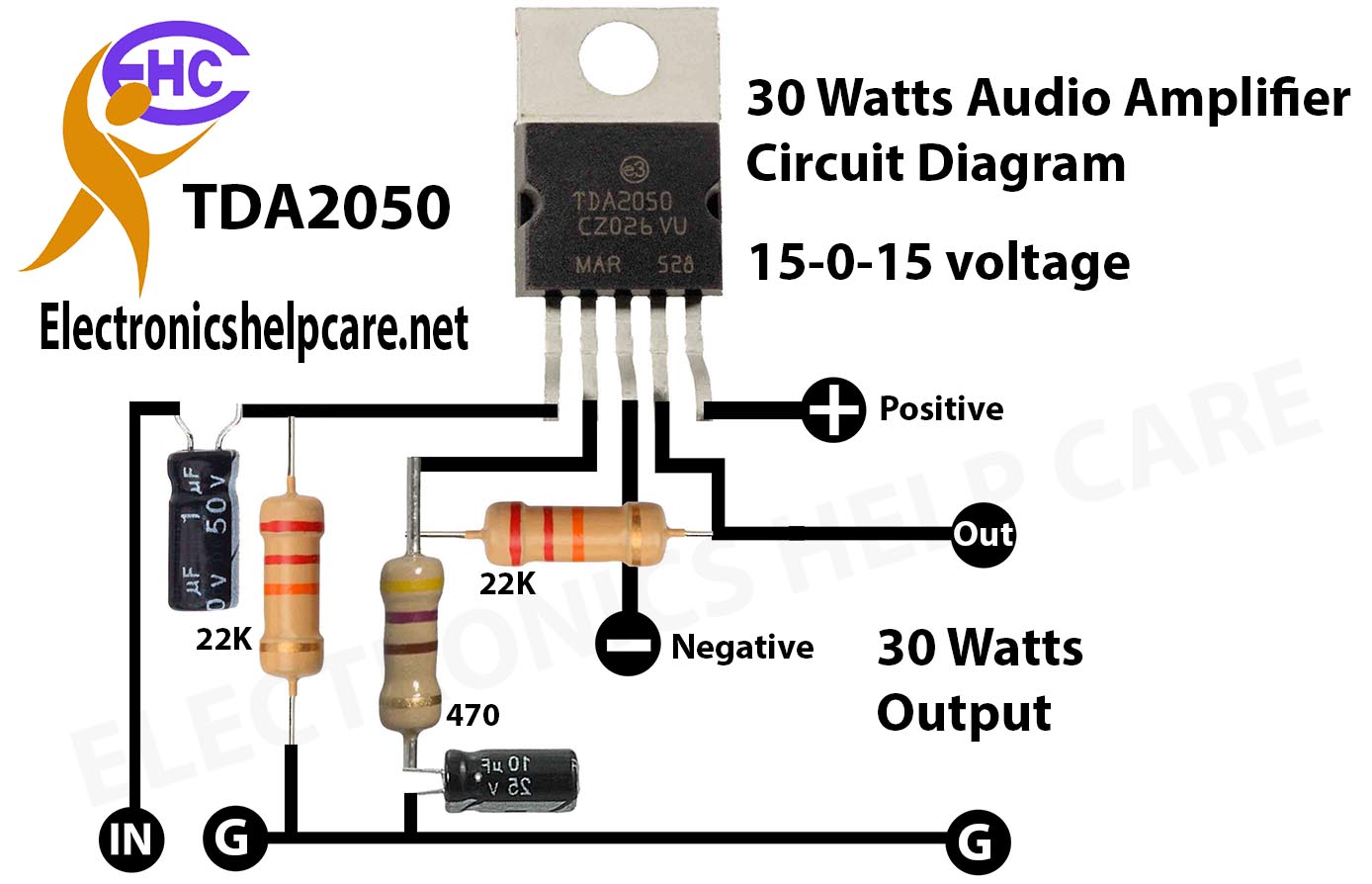 amplifier circuit using tda2050