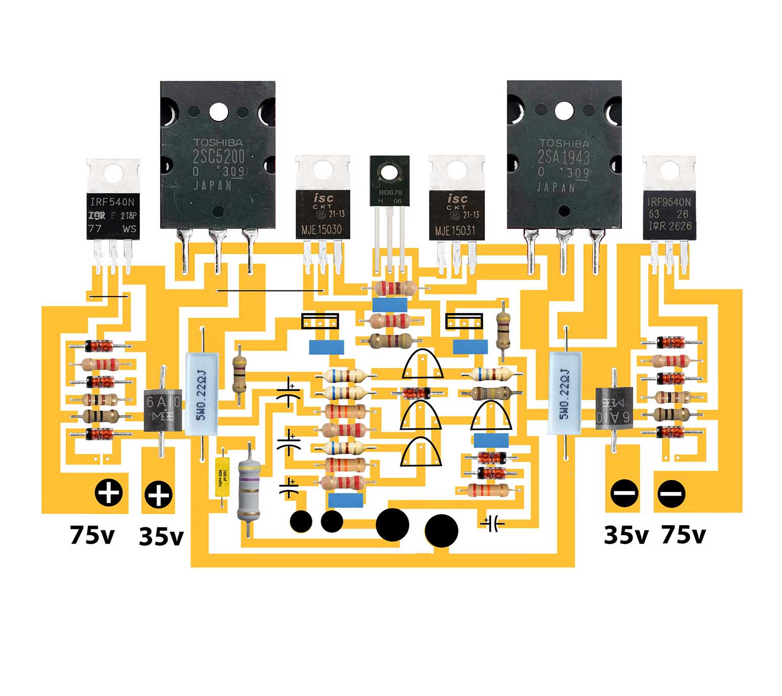 Amplifier circuit using dual voltage