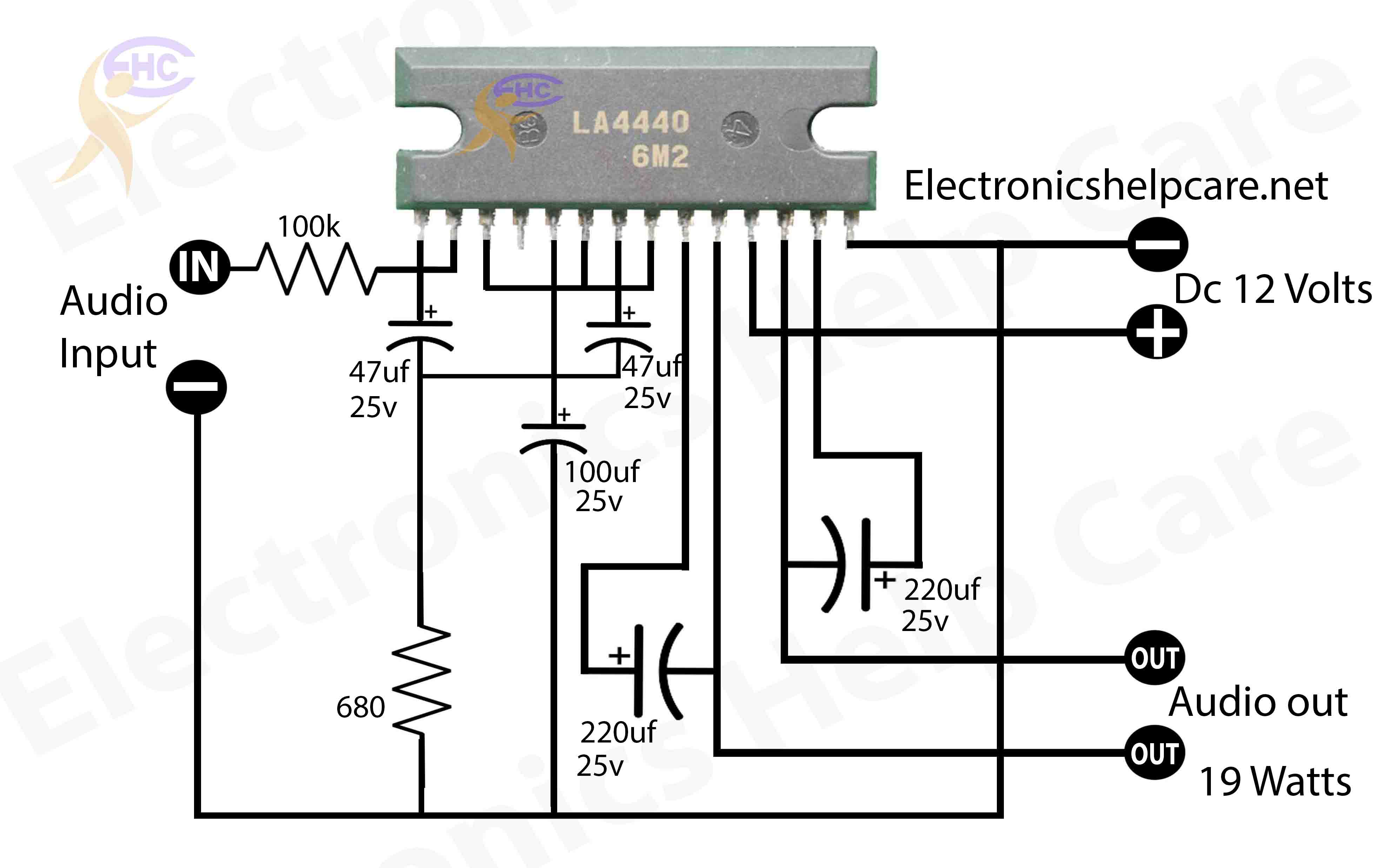 LA4440 amplifier circuit board