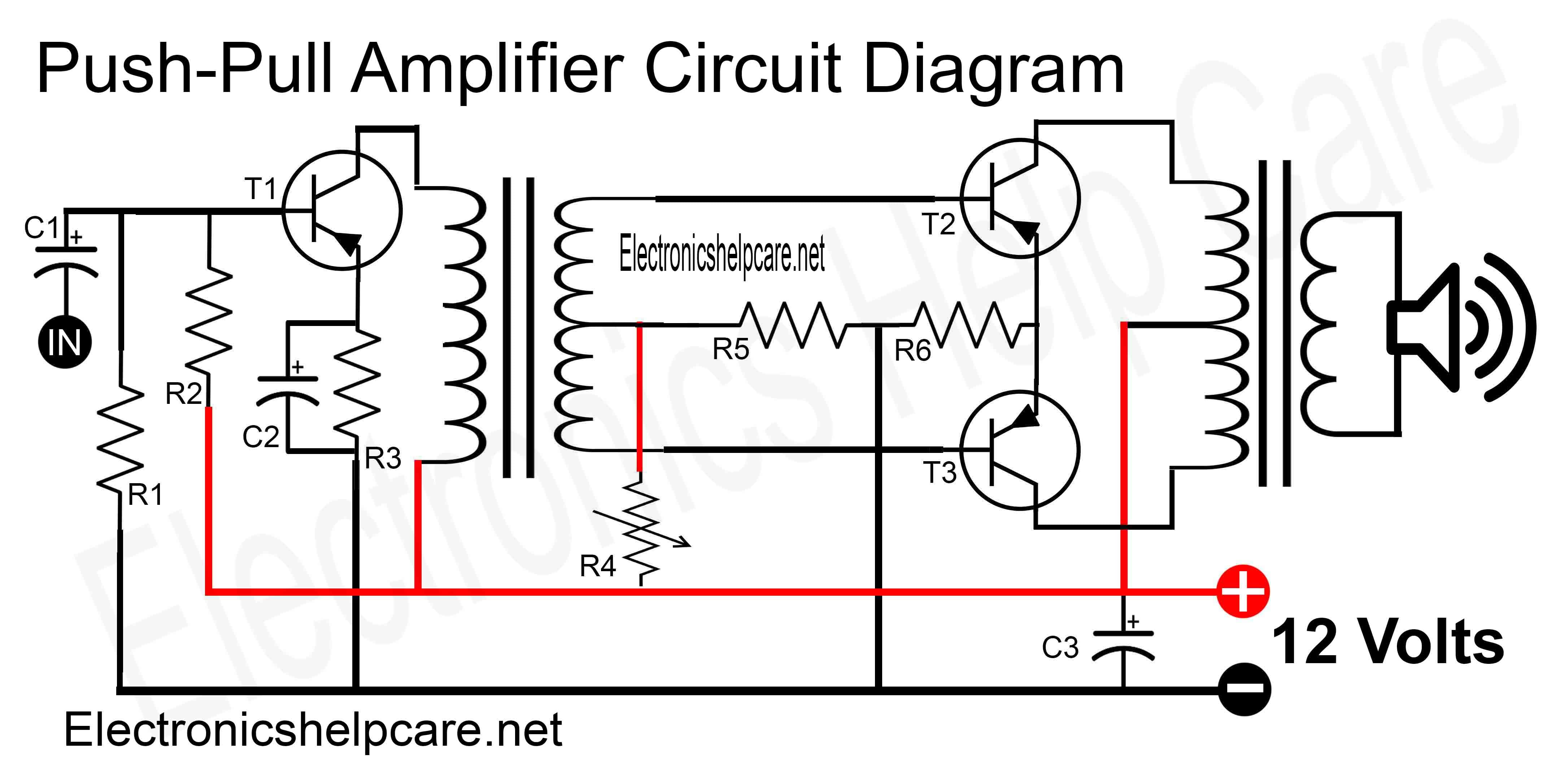 Push Pull Amplifier Circuit Electronics Help Care