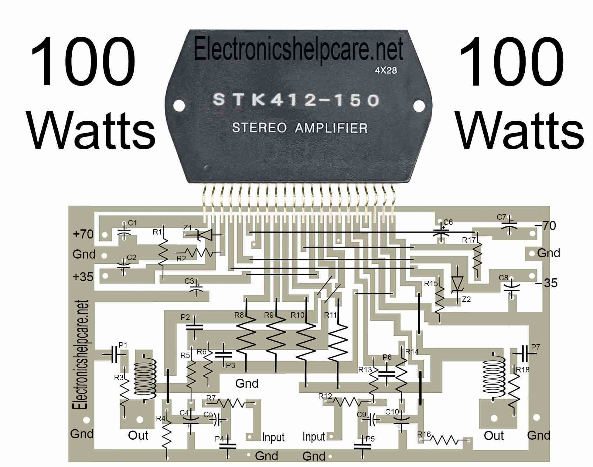 Amplifier circuit using stk412-150