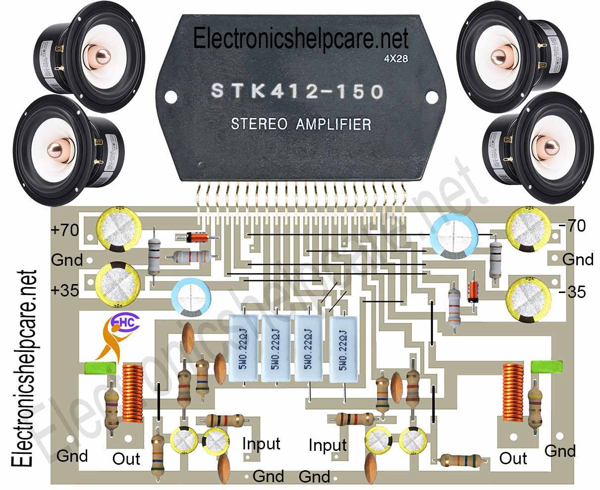 Amplifier circuit using stk412-150