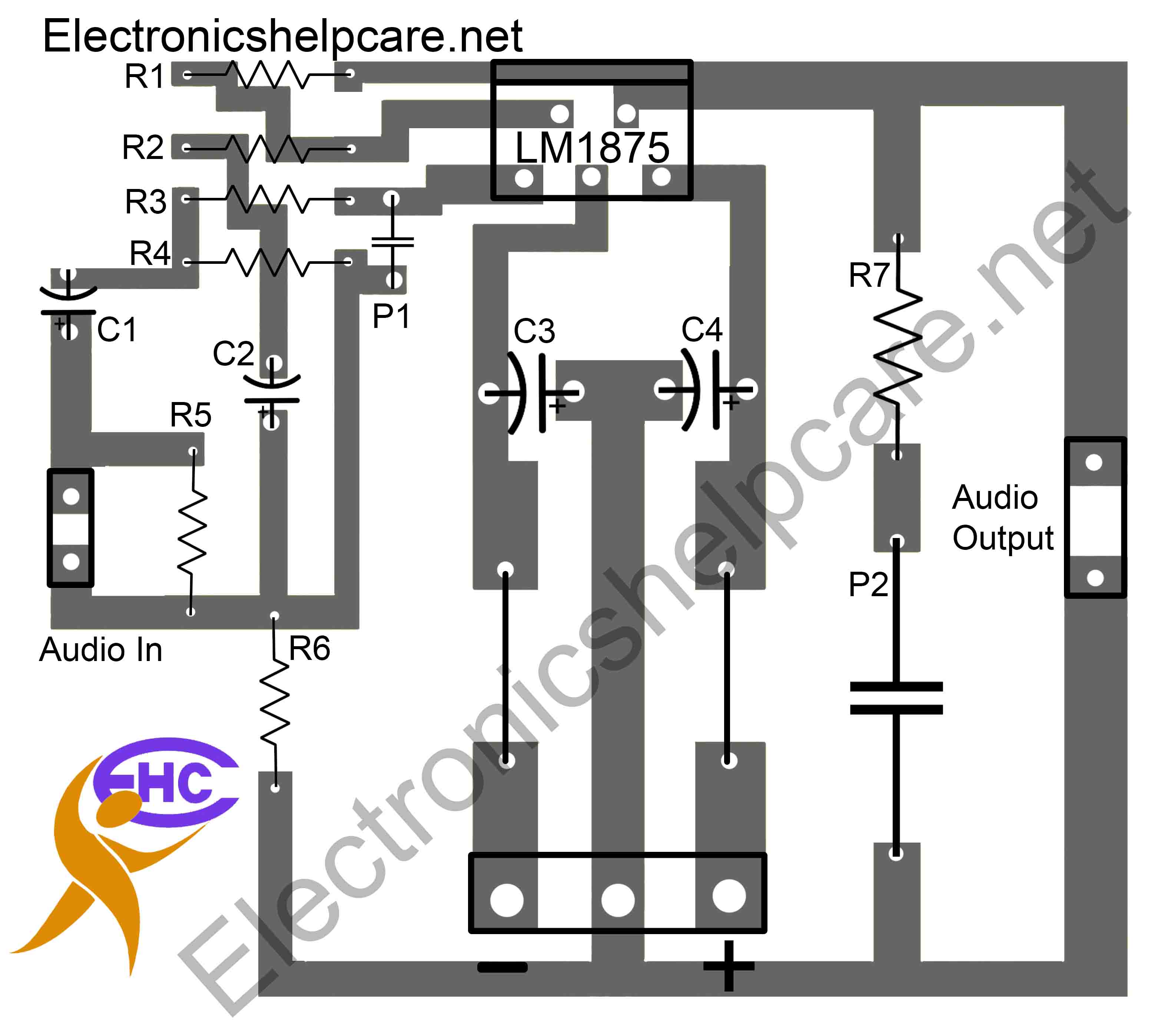 Small audio amplifier circuit