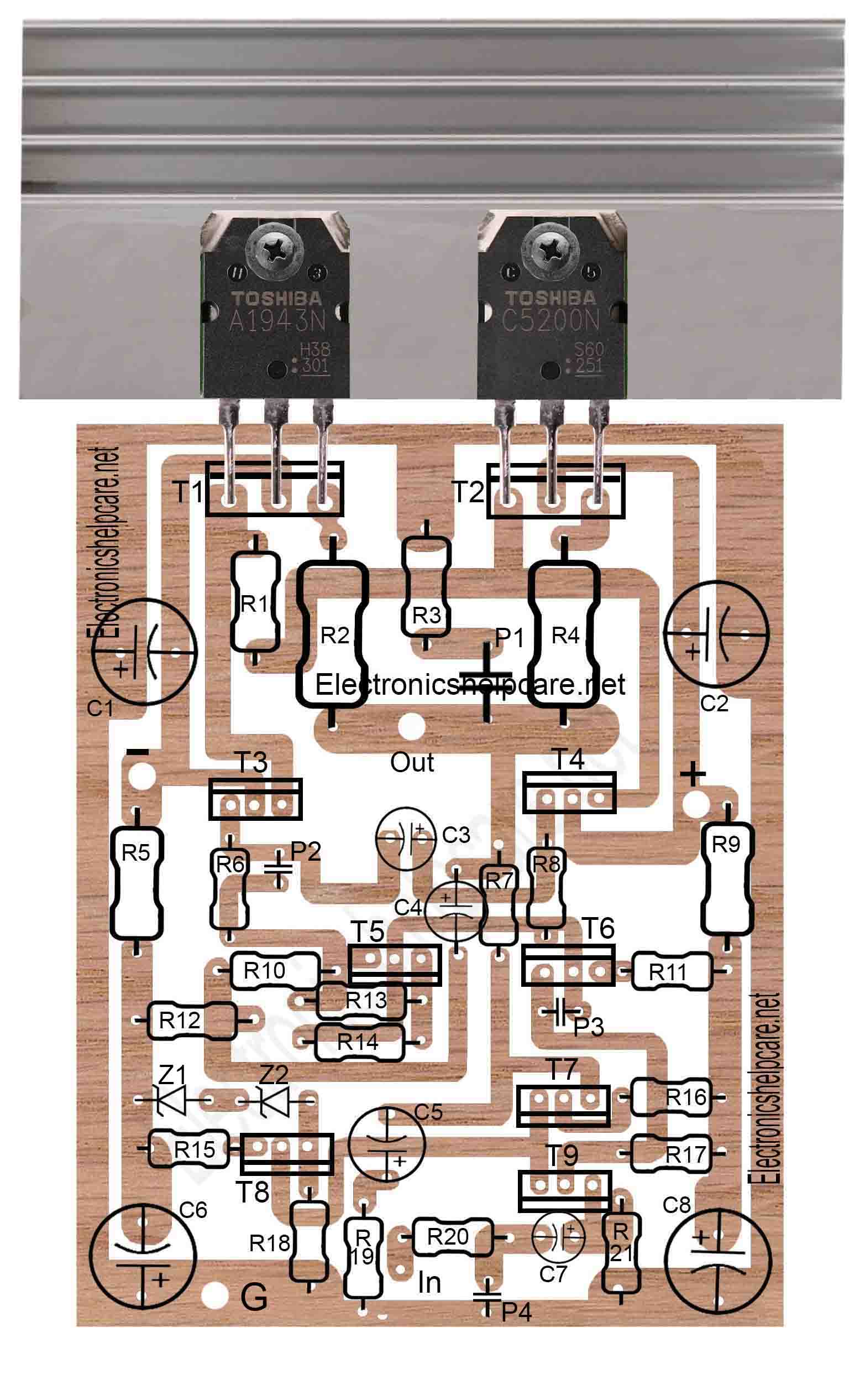 2 transistor amplifier diagram