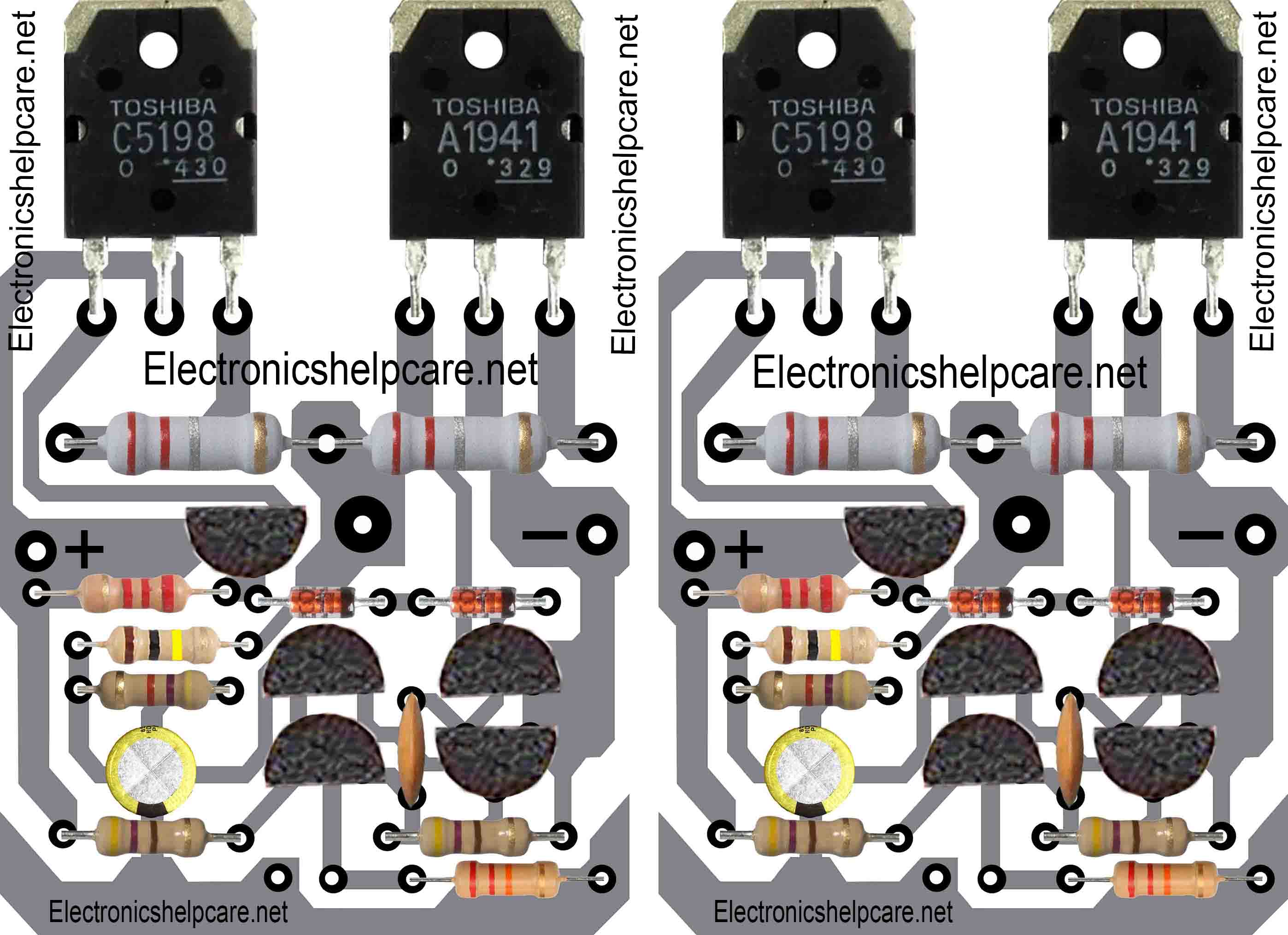 Amplifier circuit using 2sc5198 and 2sa1941