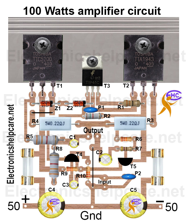 100 watts transistor amplifier