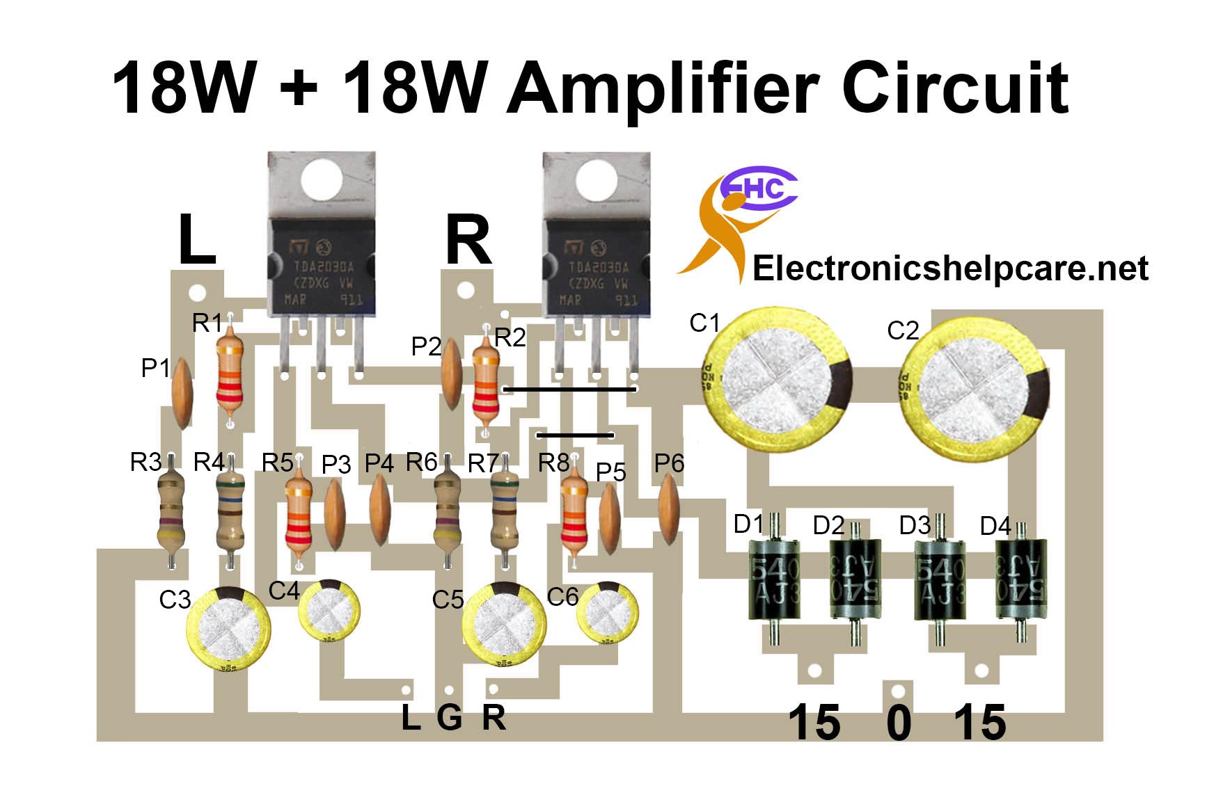 amplifier circuit using tda2030