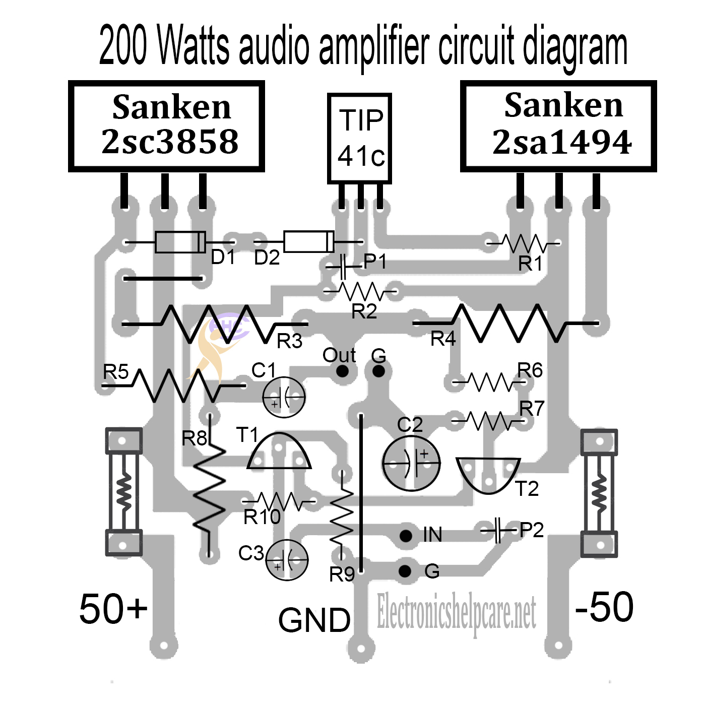 Amplifier circuit using sanken