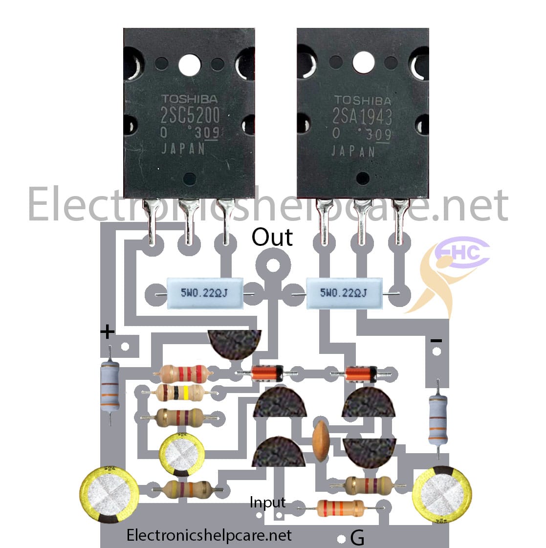Transistors 2SC5200 Et 2SA1943 - Lot De 5 Paires (10 Pièces) - Transistors Haute Puissance BJT Pour Amplificateurs Audio