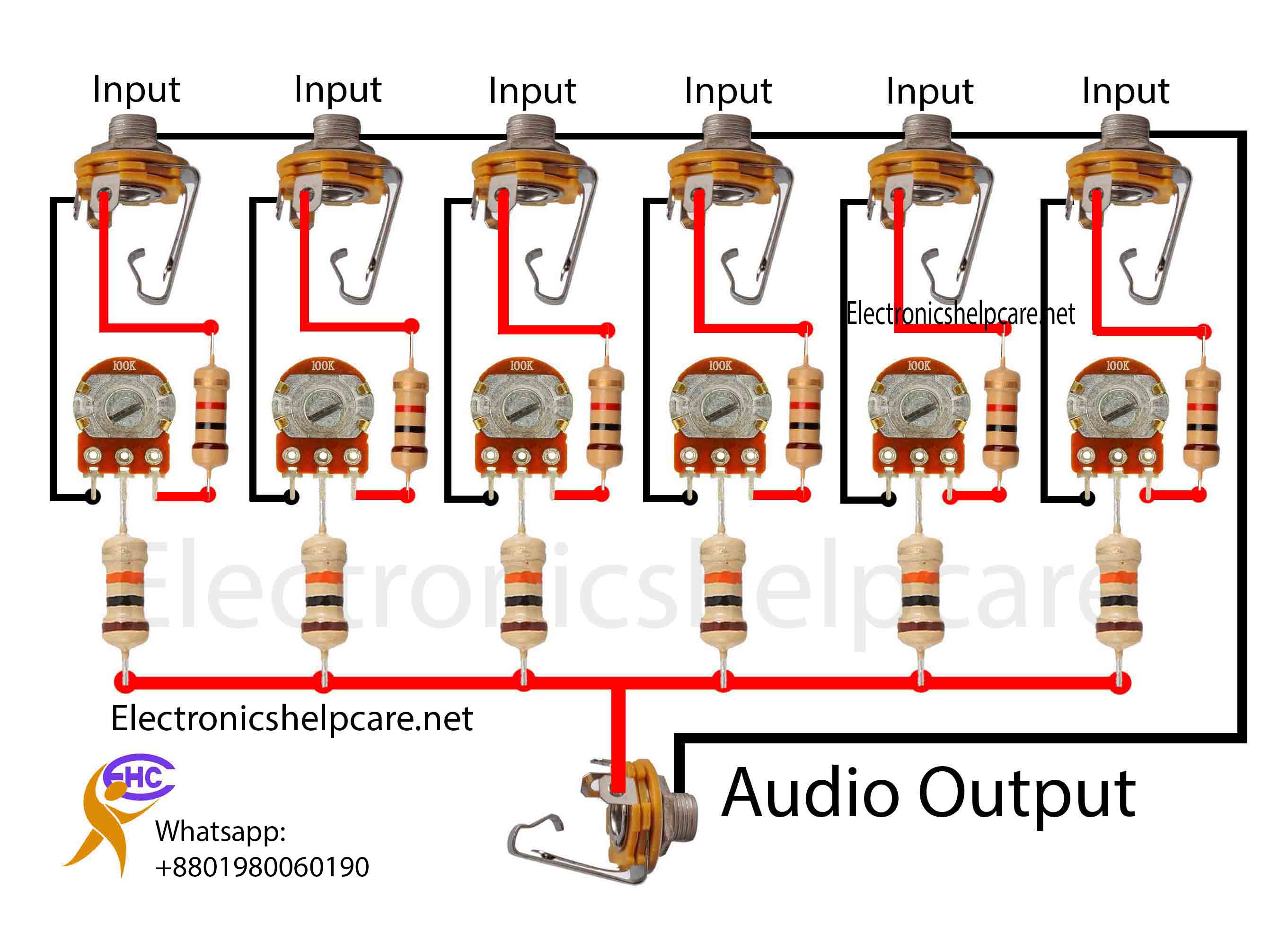 Audio mixer circuit - Electronics Help Care