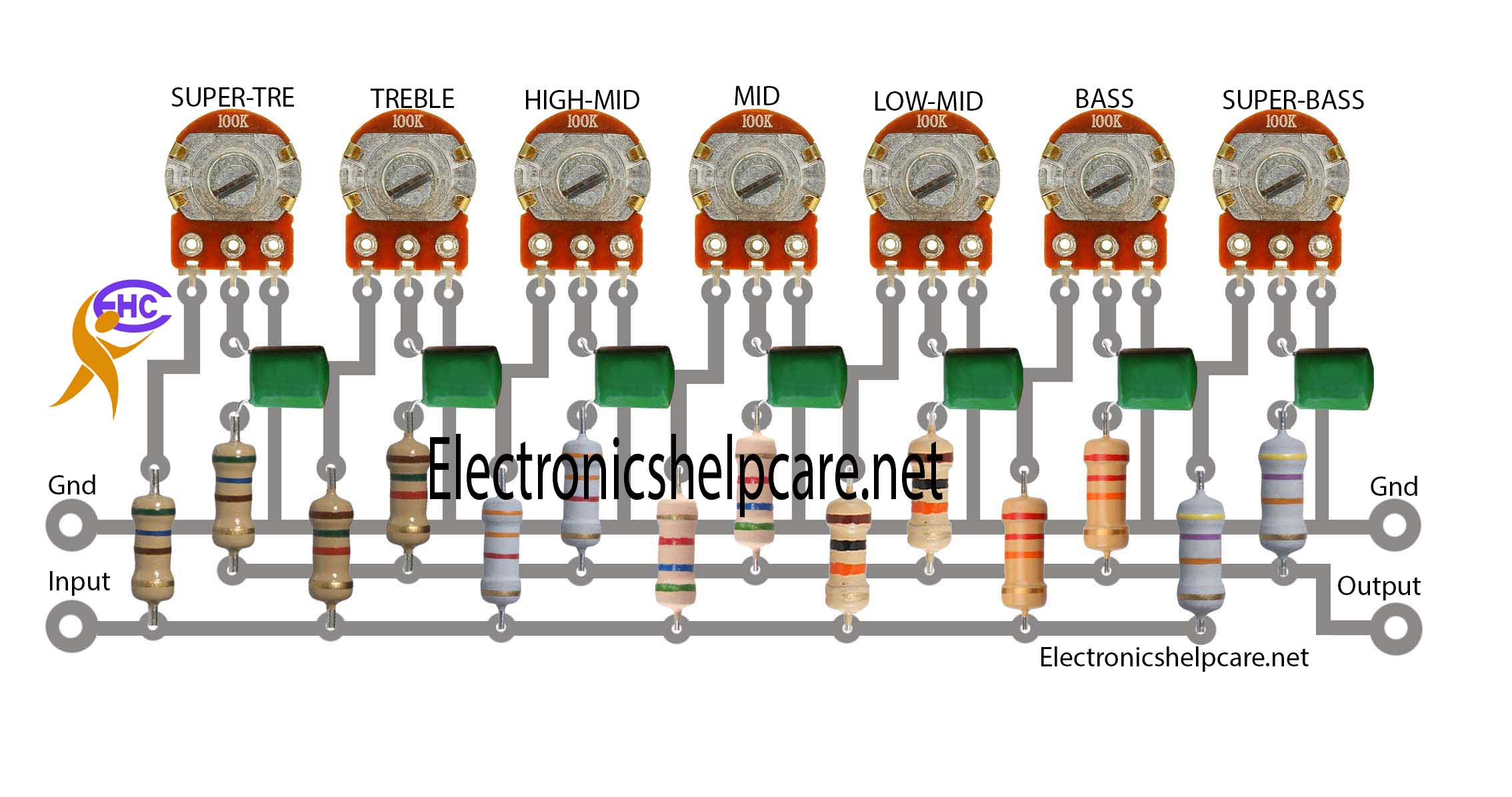 Equalizer circuit diagram 7 band