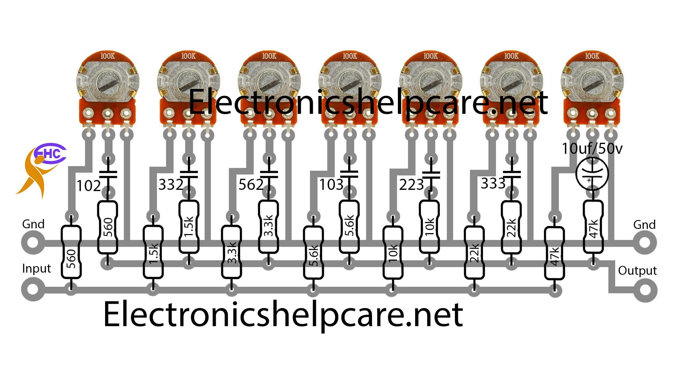 Equalizer circuit diagram 7 band