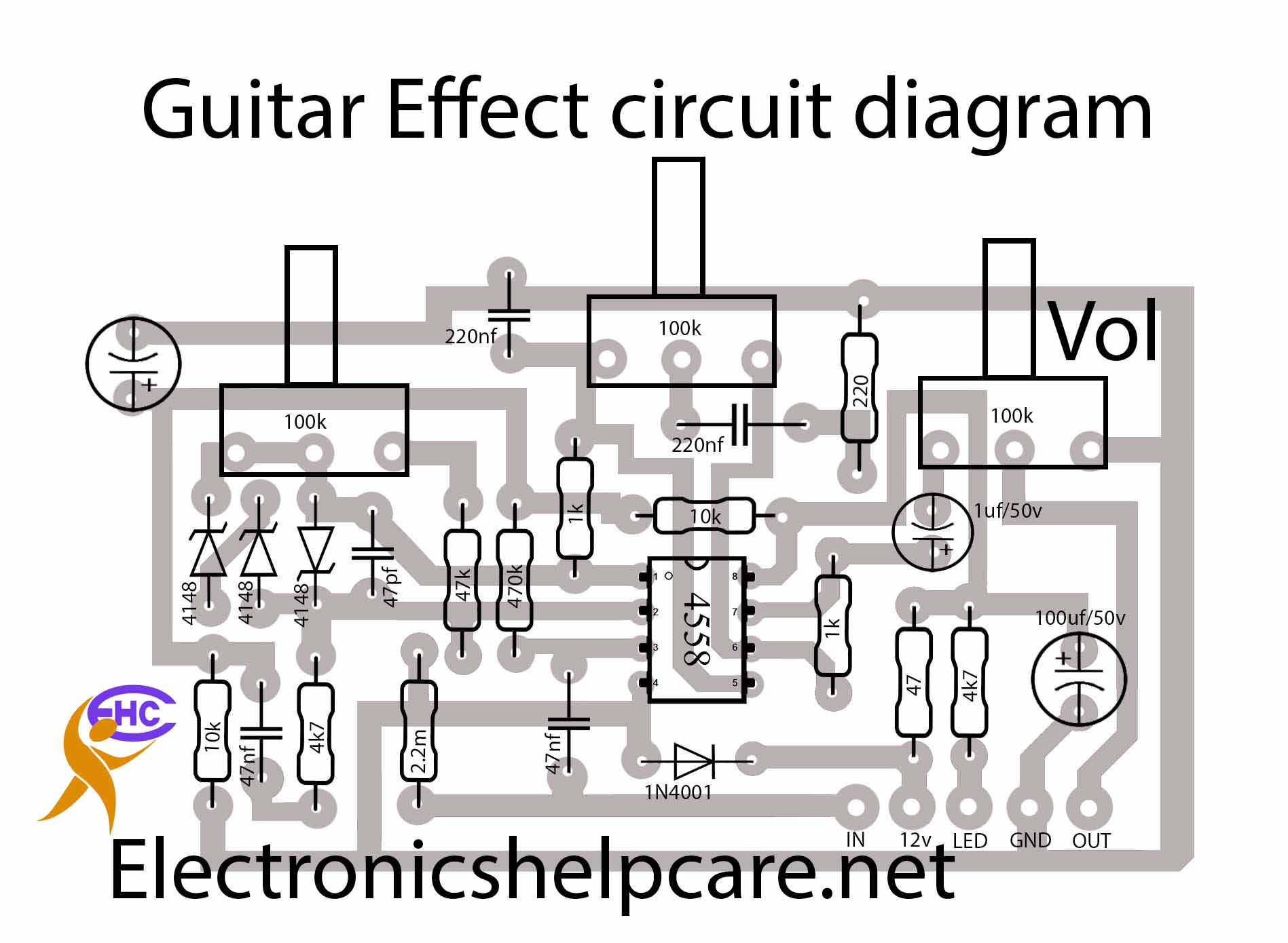 Guitar Effect circuit diagram