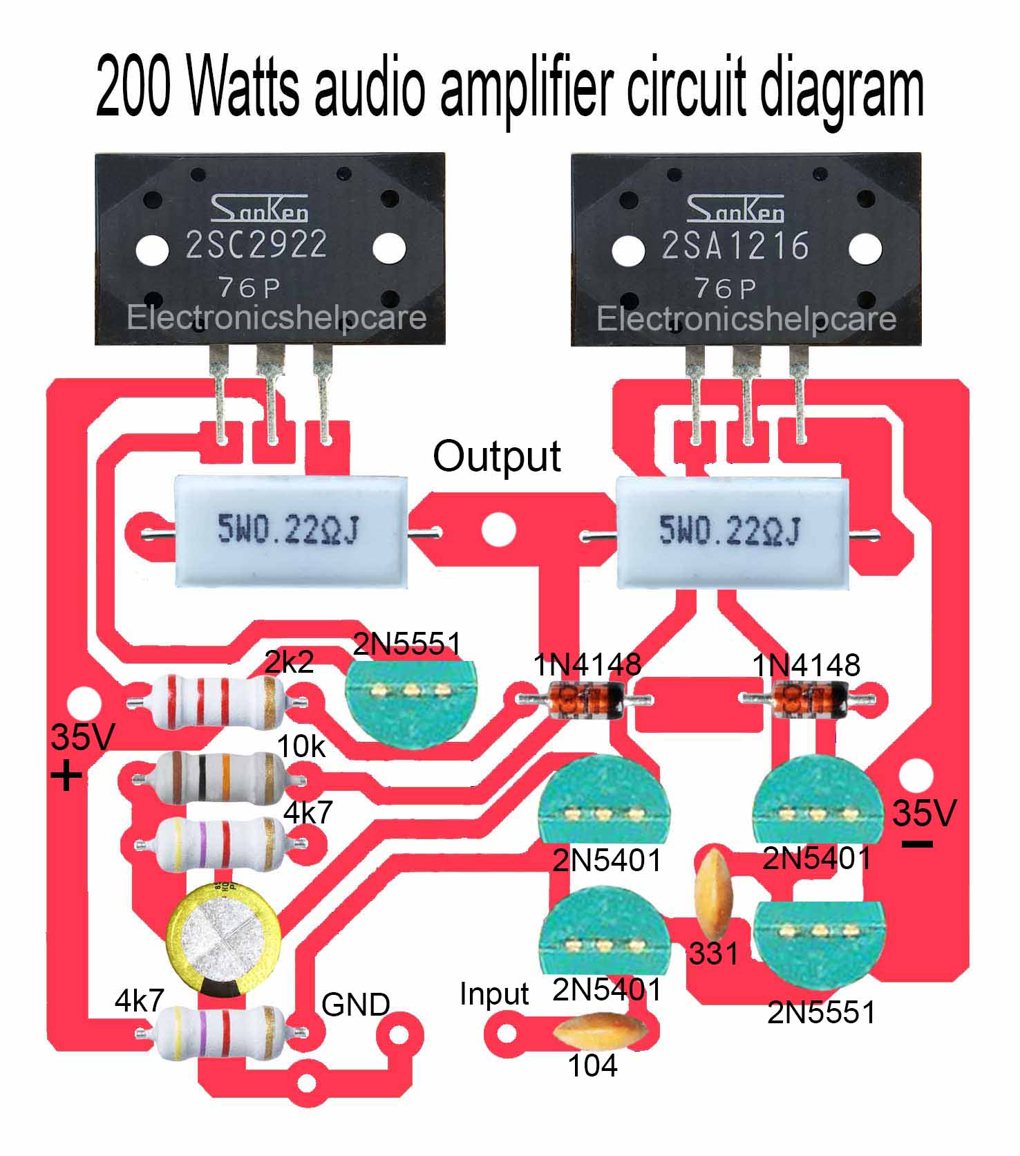 200 Watts amplifier diagram