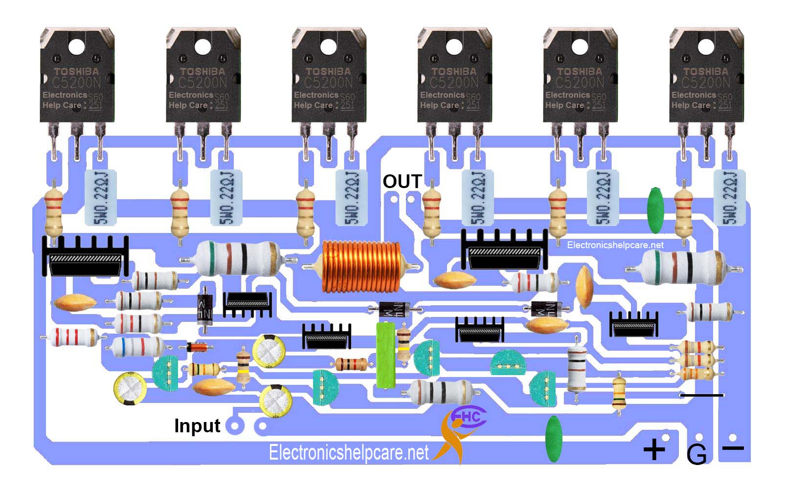 300 watts amplifier circuit