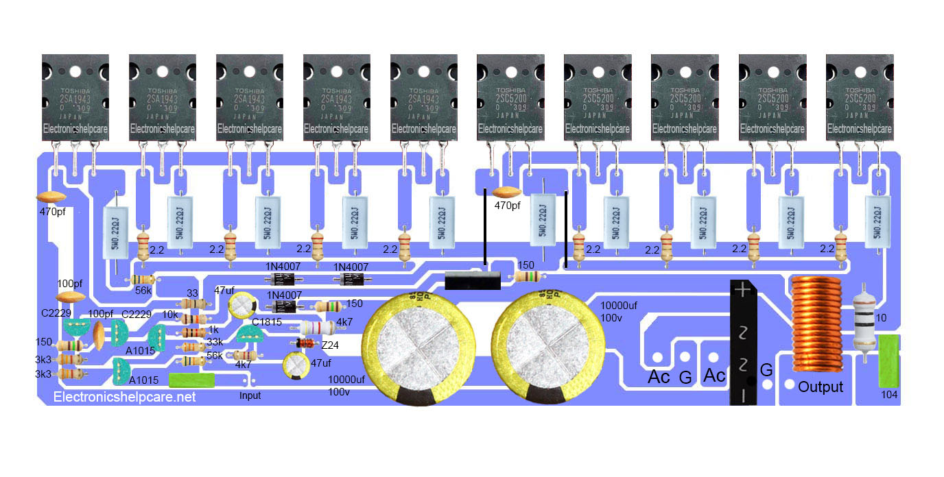 8 transistor amplifier circuit