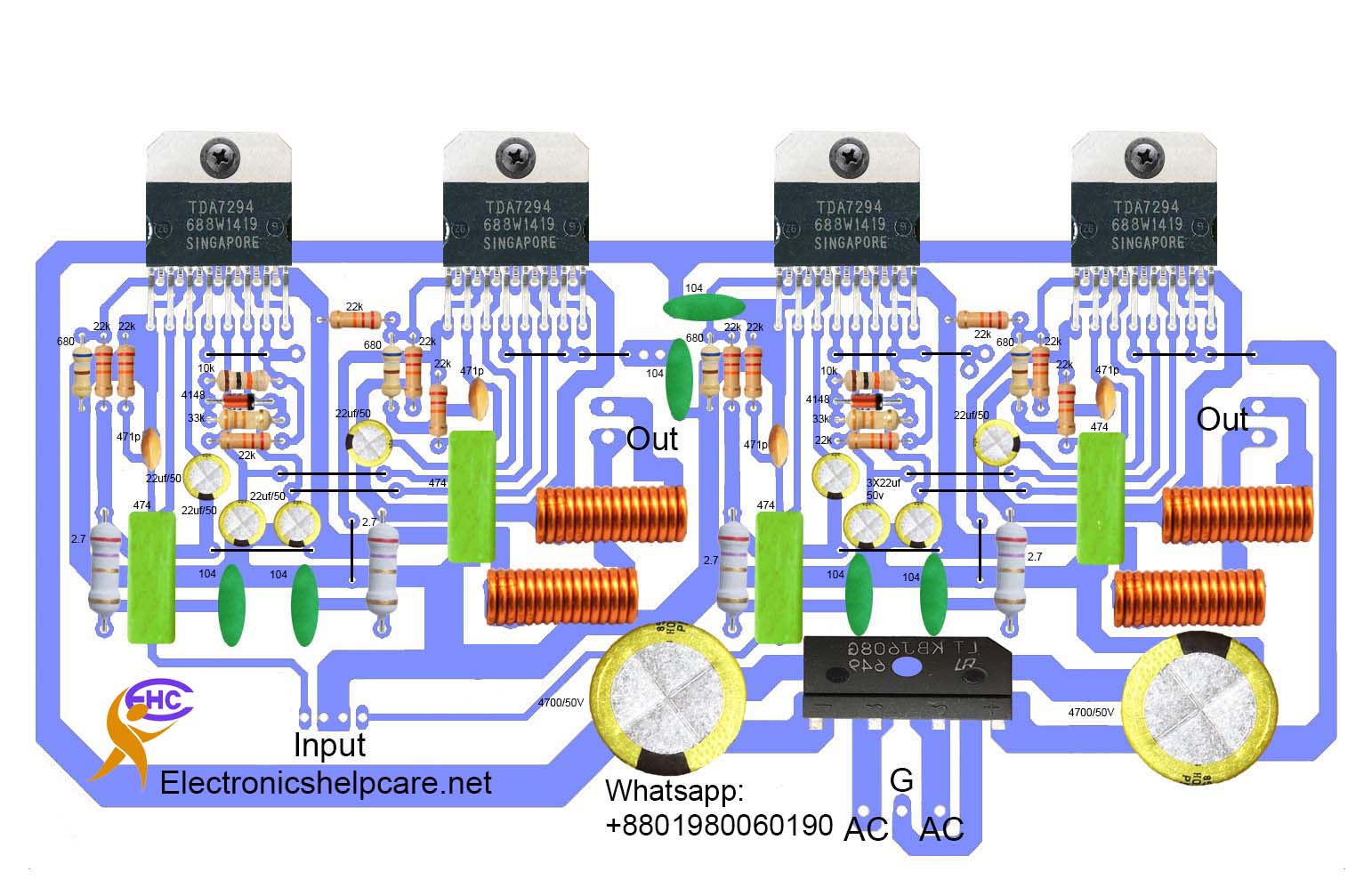 Amplifier circuit diagram TDA7294