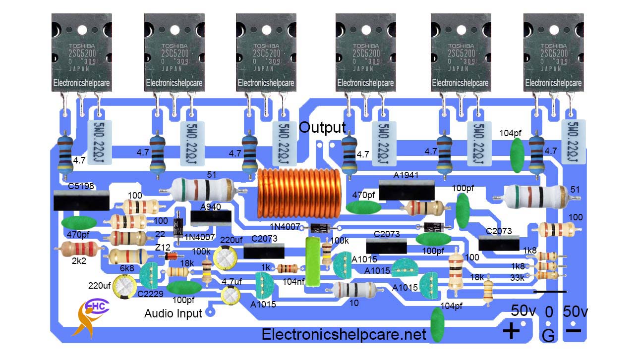 amplifier circuit using 2sc5200