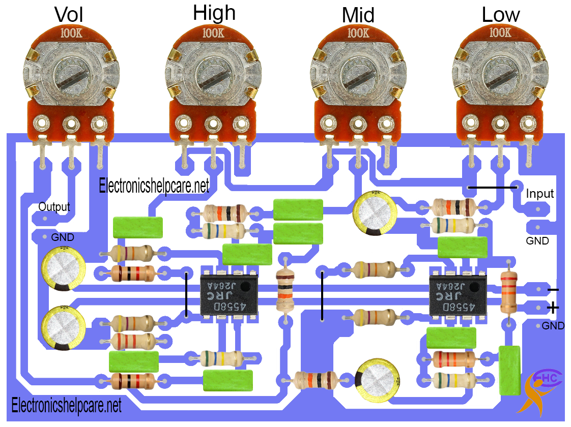 Audio equalizer Tone Control Ic 4558