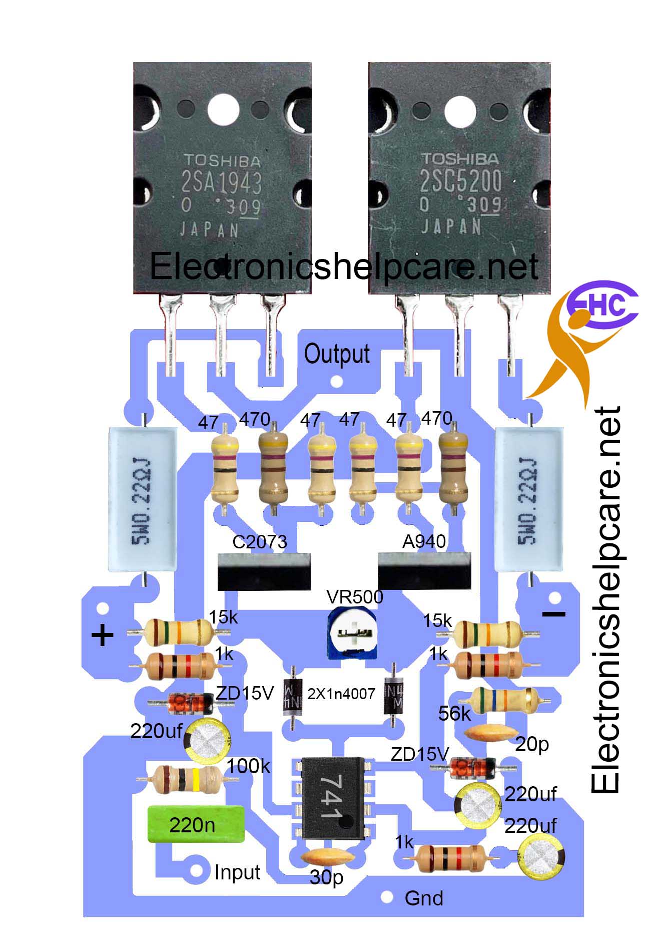 DIY audio amplifier circuit