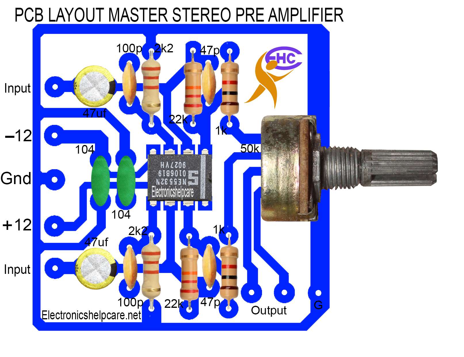 PCB LAYOUT MASTER STEREO PRE AMPLIFIER