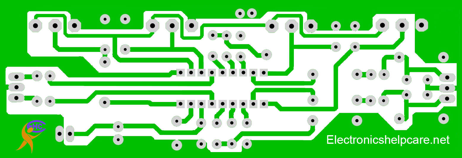 Tone control circuit diagram using TDA1524A