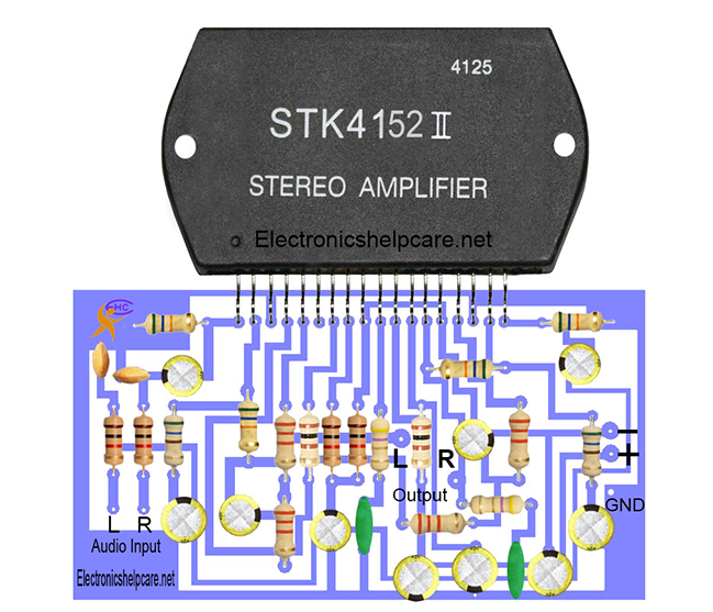 Amplifier circuit diagram using stk4152 