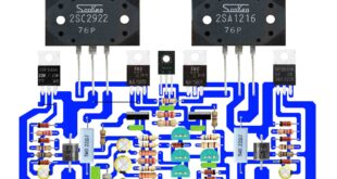 Amplifier circuit diagram using high low voltage