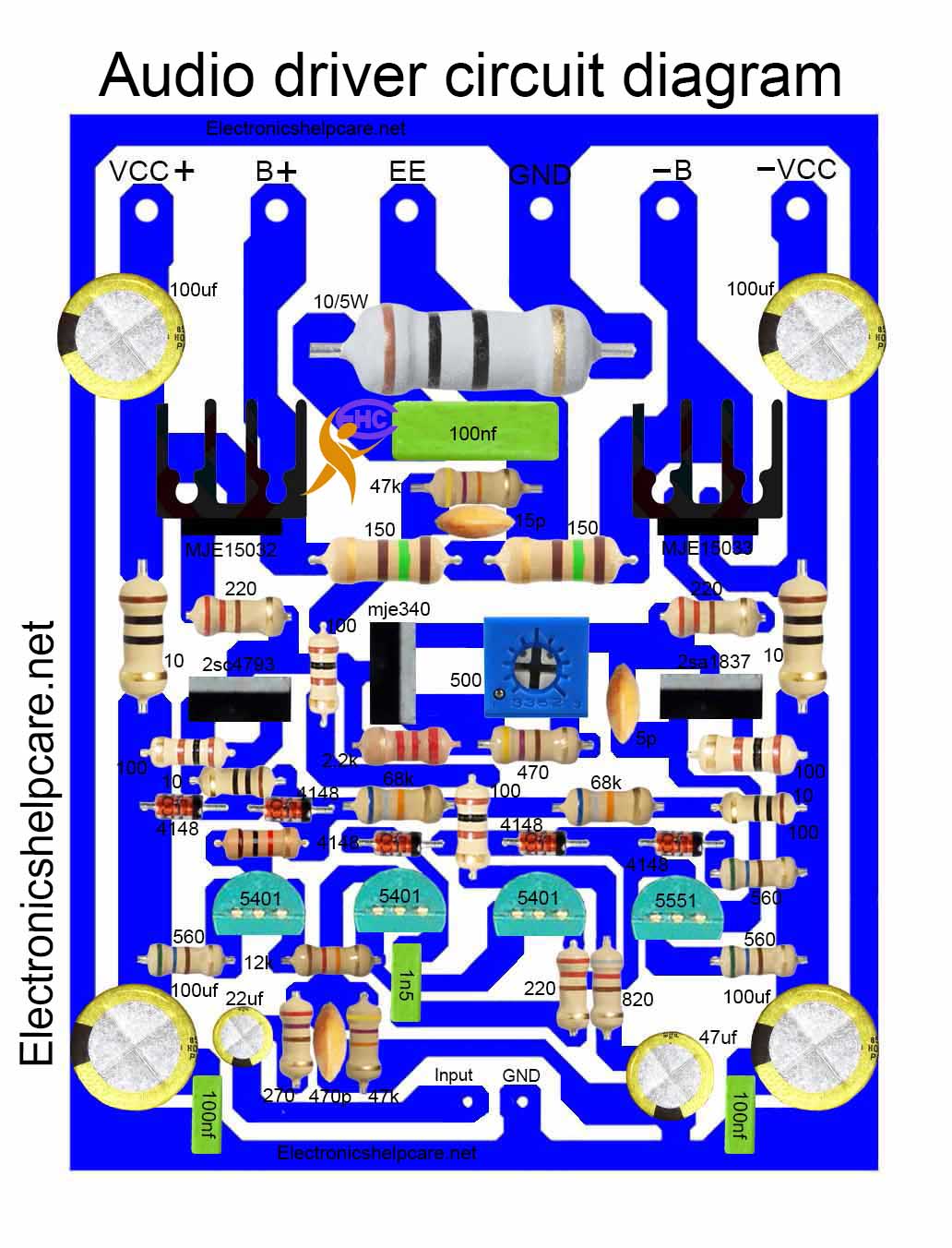 Audio driver circuit diagram .