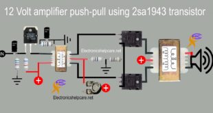 12 Volt amplifier push-pull using 2sa1943 transistor