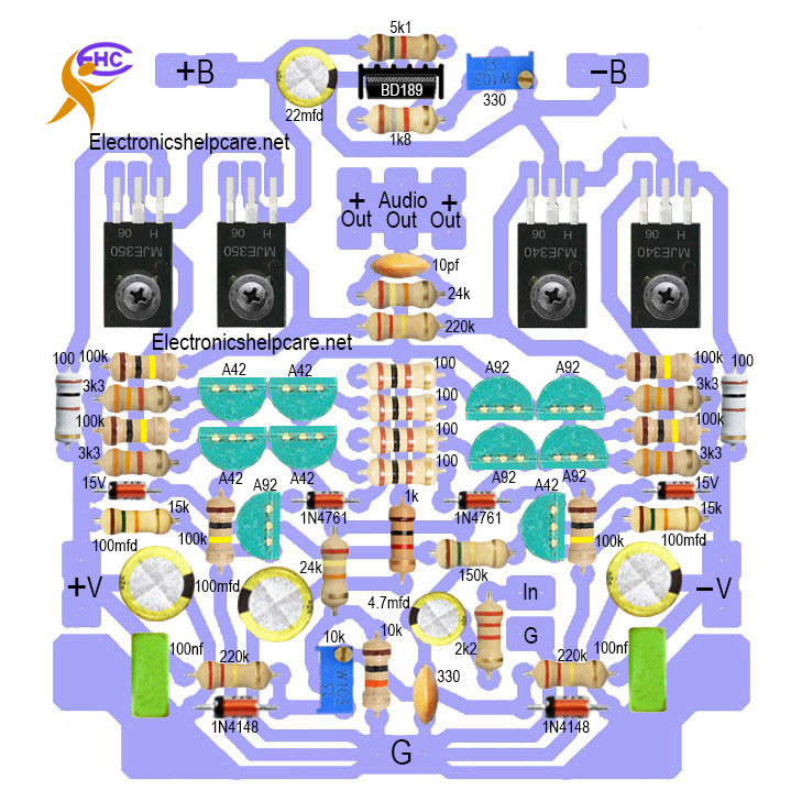 DIY amplifier driver circuit diagram