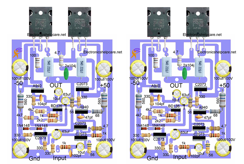 Stereo amplifier circuit diagram