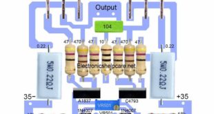 Amplifier circuit using 2sc5200 and 2sa1943