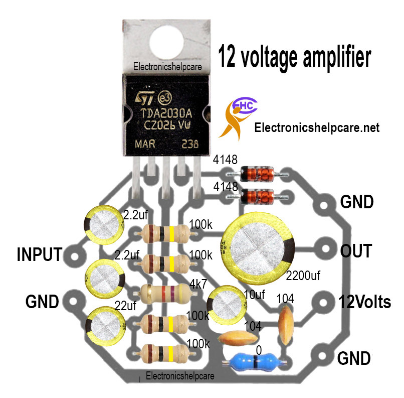 DIY 12 voltage amplifier circuit