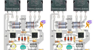 DIY audio amplifier using transistors.