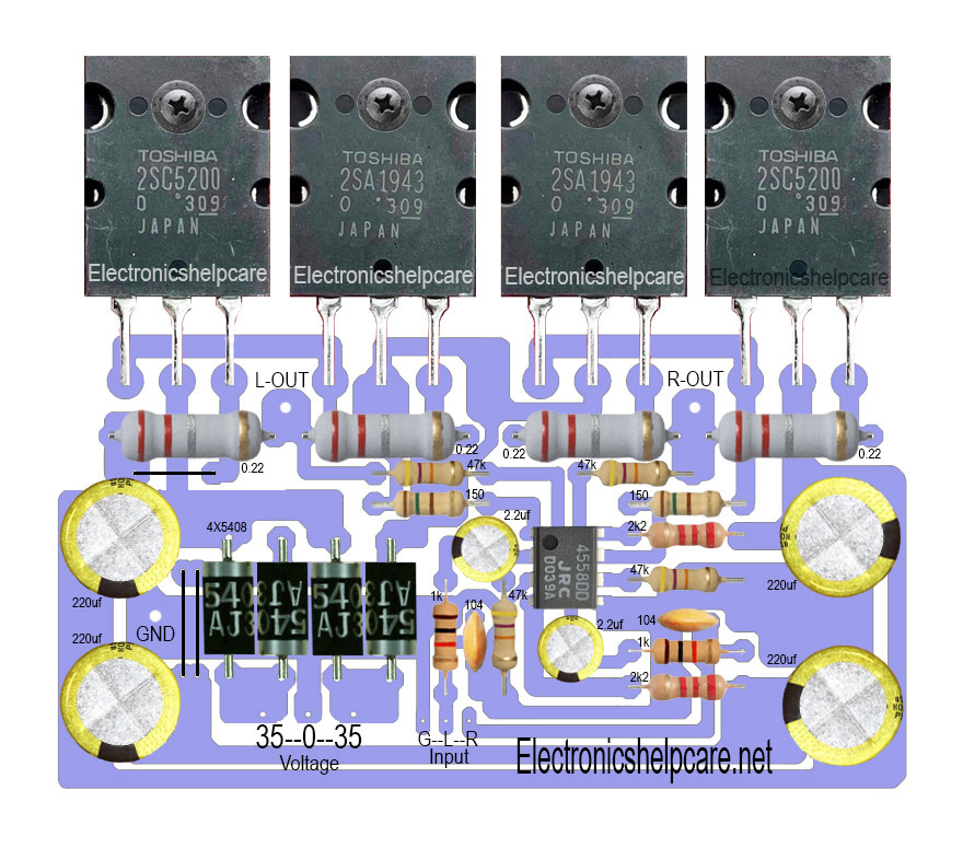 Easy amplifier circuit using transistor