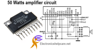 50 Watts amplifier circuit