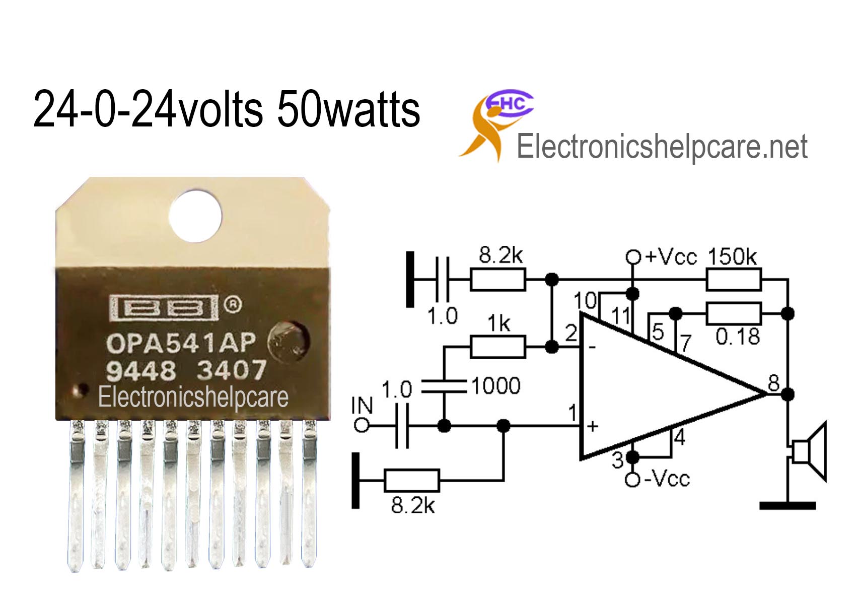 Amplifier circuit diagram using OPA541AP