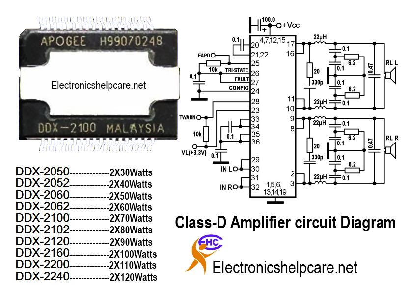 Class-d amplifier circuit diagram 