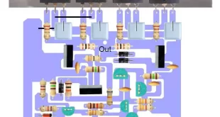 Amplifier circuit board using 2sc5200 and 2sa1943.